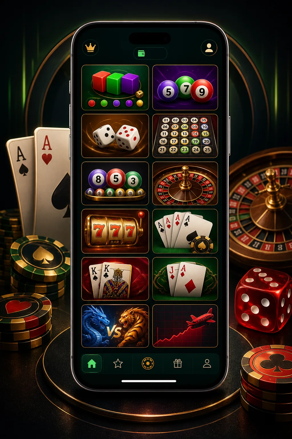 Daman Game casino games lobby on mobile