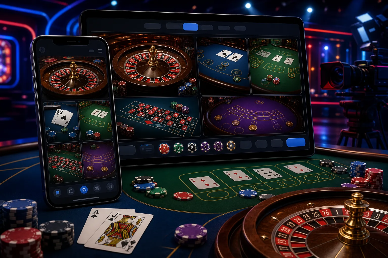 Live casino table game guide visual